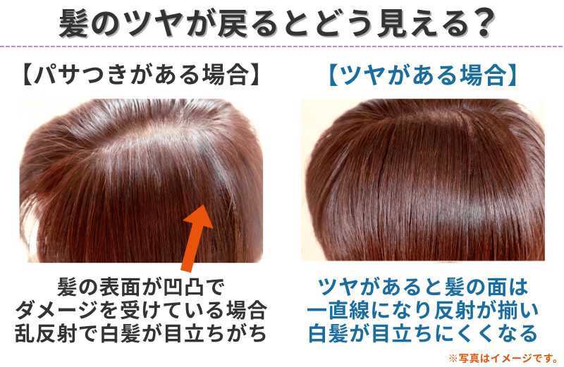 髪のツヤが戻るとどう見えるのか